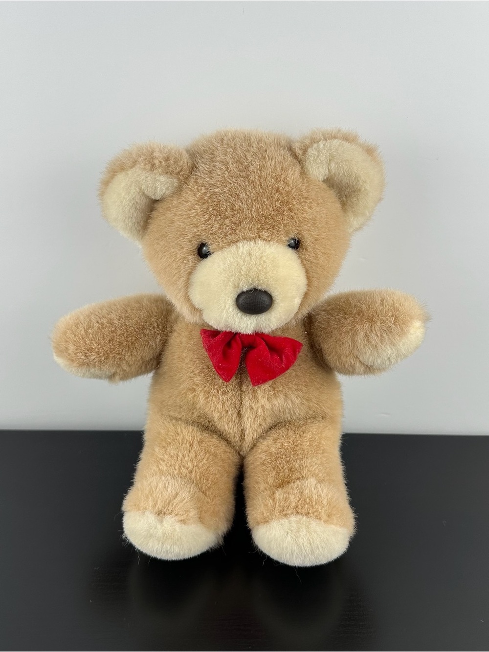 Ganz Bros RARE 1985 Heritage Brown Tan Teddy Bear with Red Bow 9" #1650 Plush